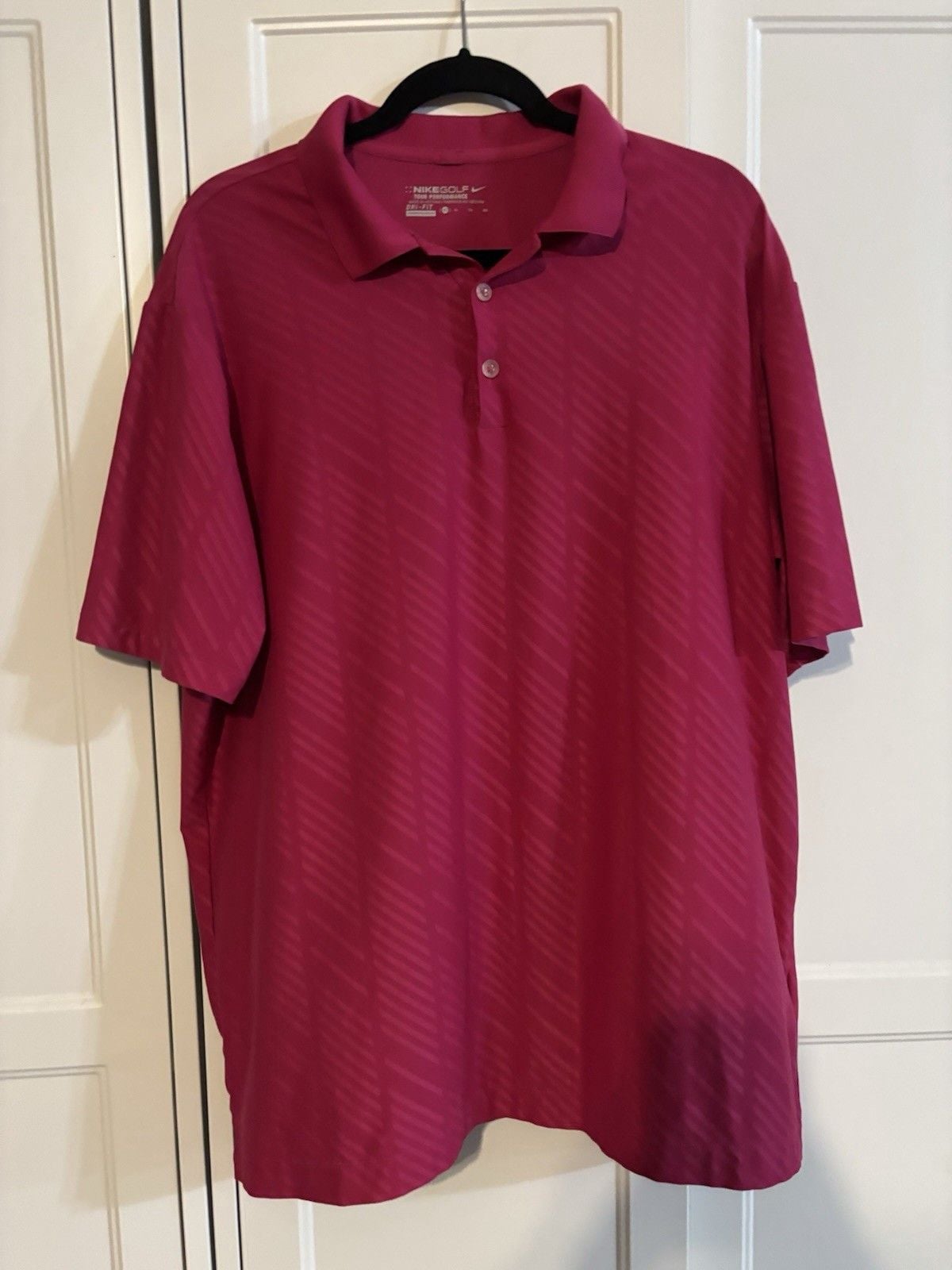 Nike Golf Tour Performance Dri Fit Polo Shirt Pink Geometric XLarge 2