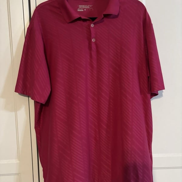 Nike Golf Tour Performance Dri Fit Polo Shirt Pink Geometric XLarge
