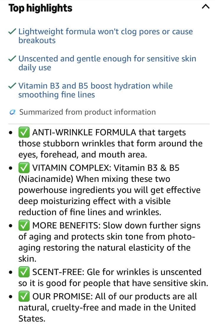 Gle skincare for Wrinkles (Fine Lines, Aging Spots, & Anti-Aging Moisturizer) 10