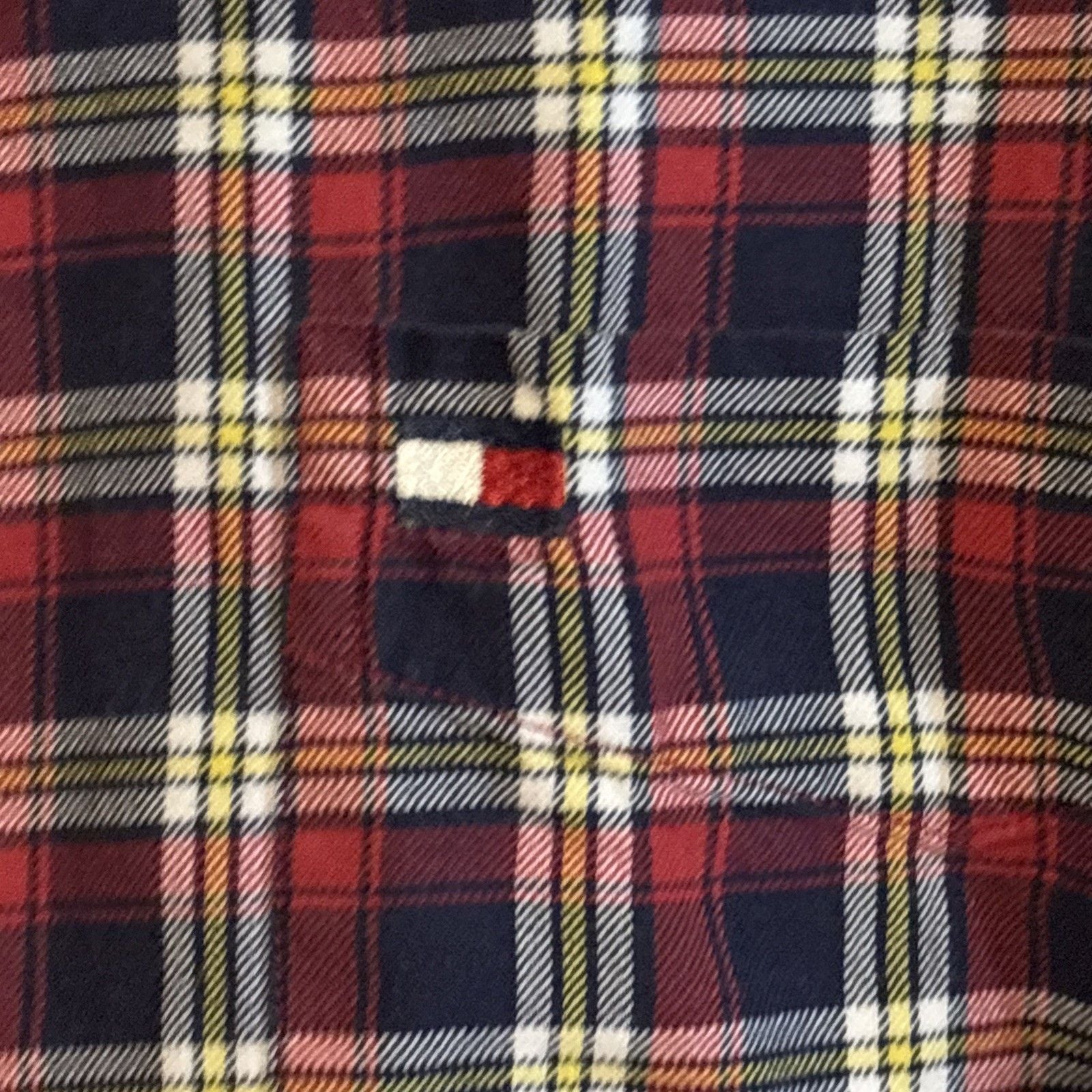 Tommy Hilfiger Shirt Mens XL Red Plaid Classic Fit Button Down Long SLEEVES 4