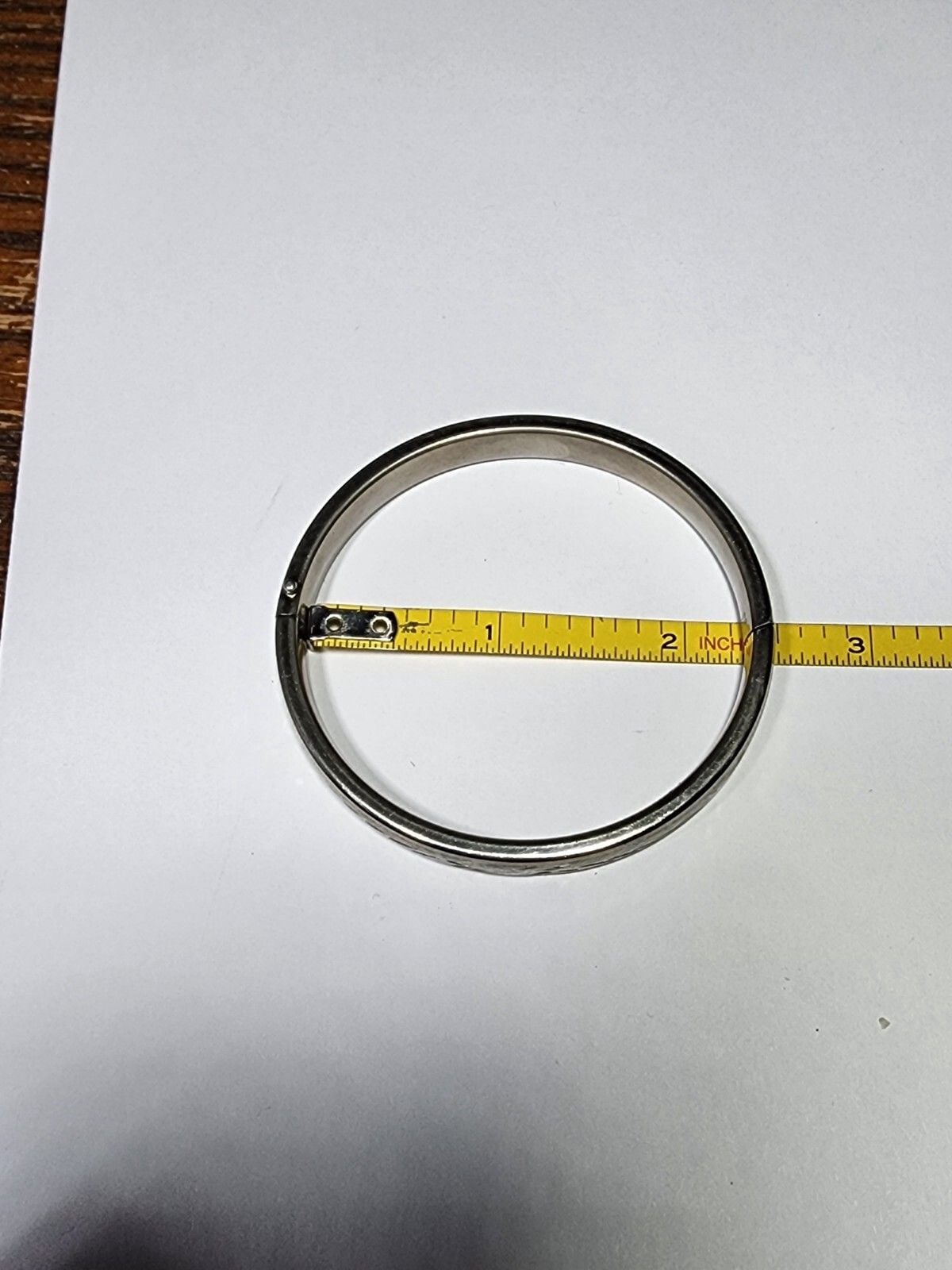 Vintage Crafmere Sterling Silver Etched Bangle Bracelet 6