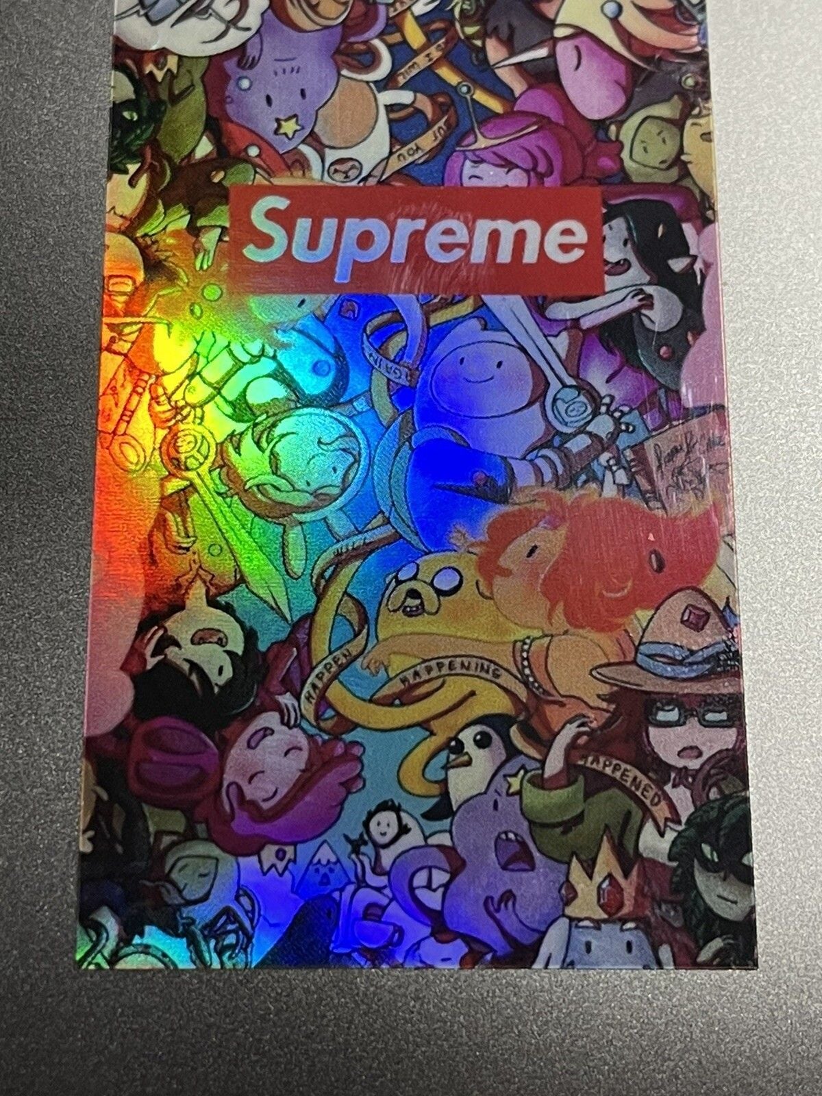 Supreme Vinyl Sticker Adventure Time Holographic 1.7x3" Punk Rock Car Skater 4