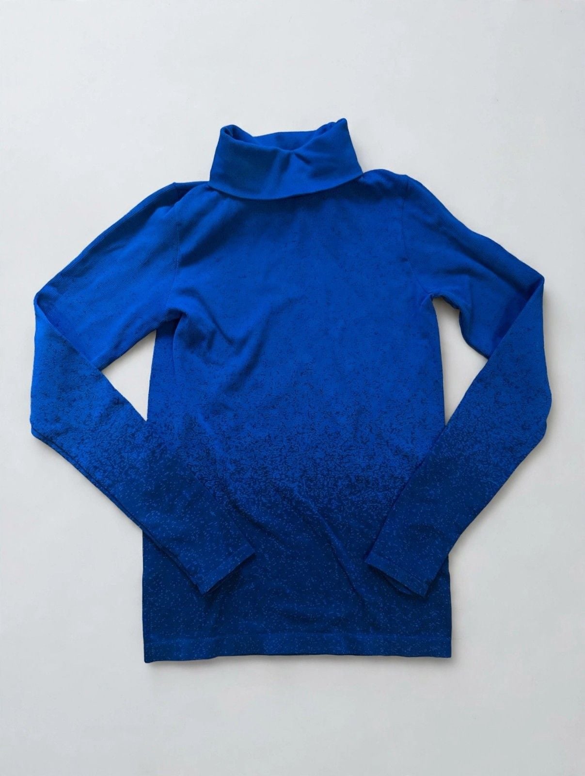 Athleta Women's Blue Ribbed Turtleneck Top Size M Long Sleeve 2