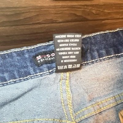 PREOWNED!!! M. Society Men's Blue Medium Wash Slim Tapered Stretch Jeans Strap Buckle 8