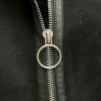 Philosophy XS Faux Shearling Moto Jacket Blk Aviator Biker Zip Buckle Coat 12