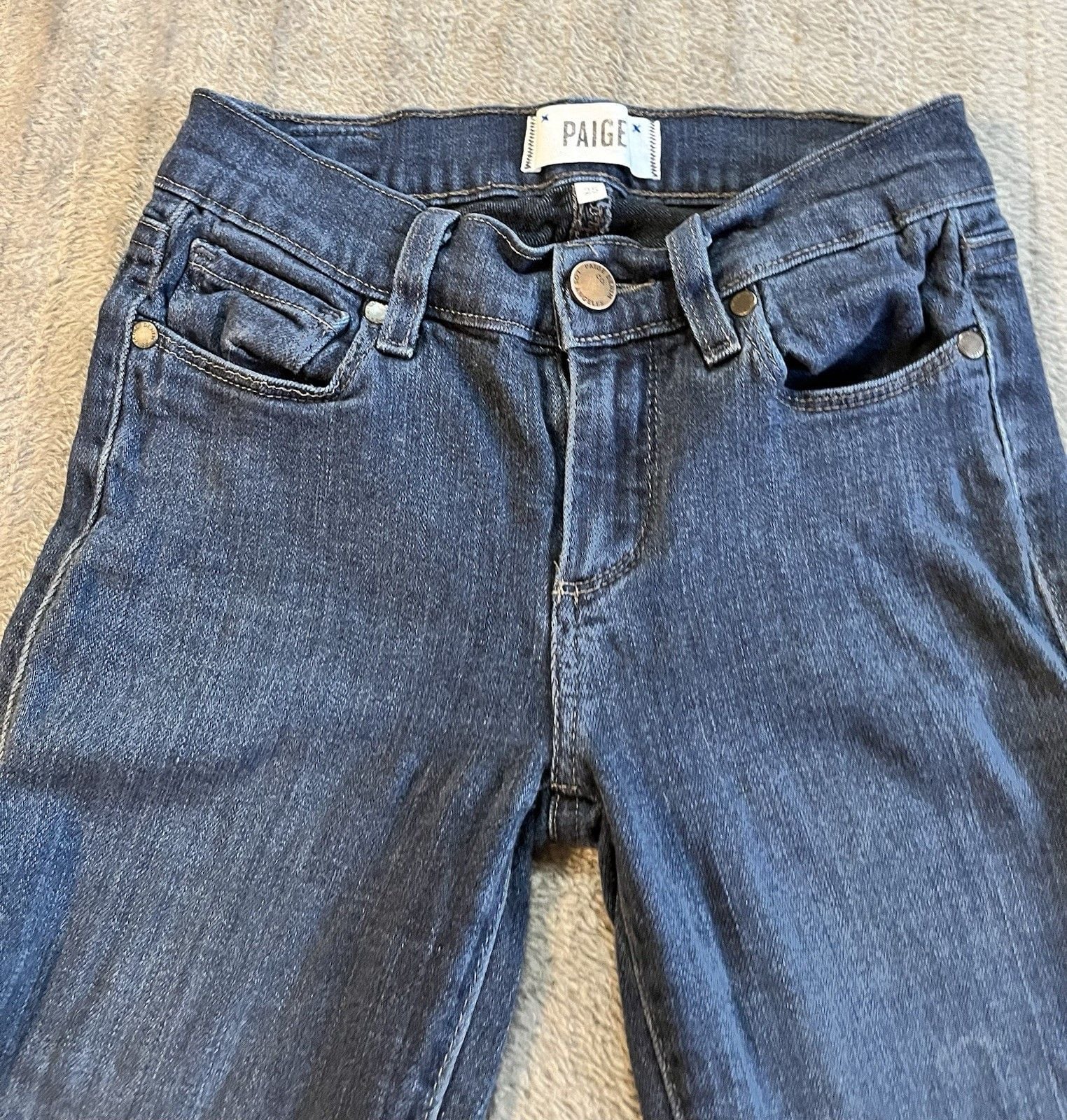Women’s PAIGE Verdugo Ultra Skinny Jeans Dark Blue Denim Size 25 Rocker Slim 3