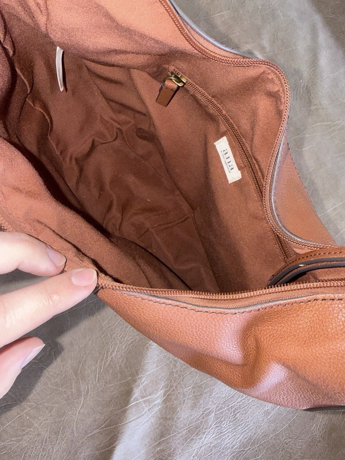 A.N.A. brown faux leather hobo shoulder bag 7