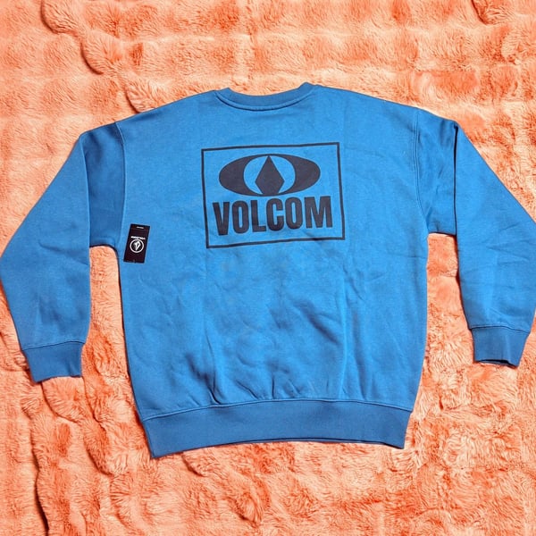 Volcom Roundabout Crew Small Blue Crewneck Sweatshirt