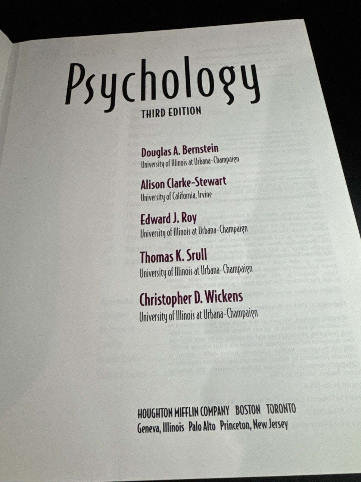 Psychology, Third Edition Hardback College By Bernstein ,Roy, Srull, Wickens 3