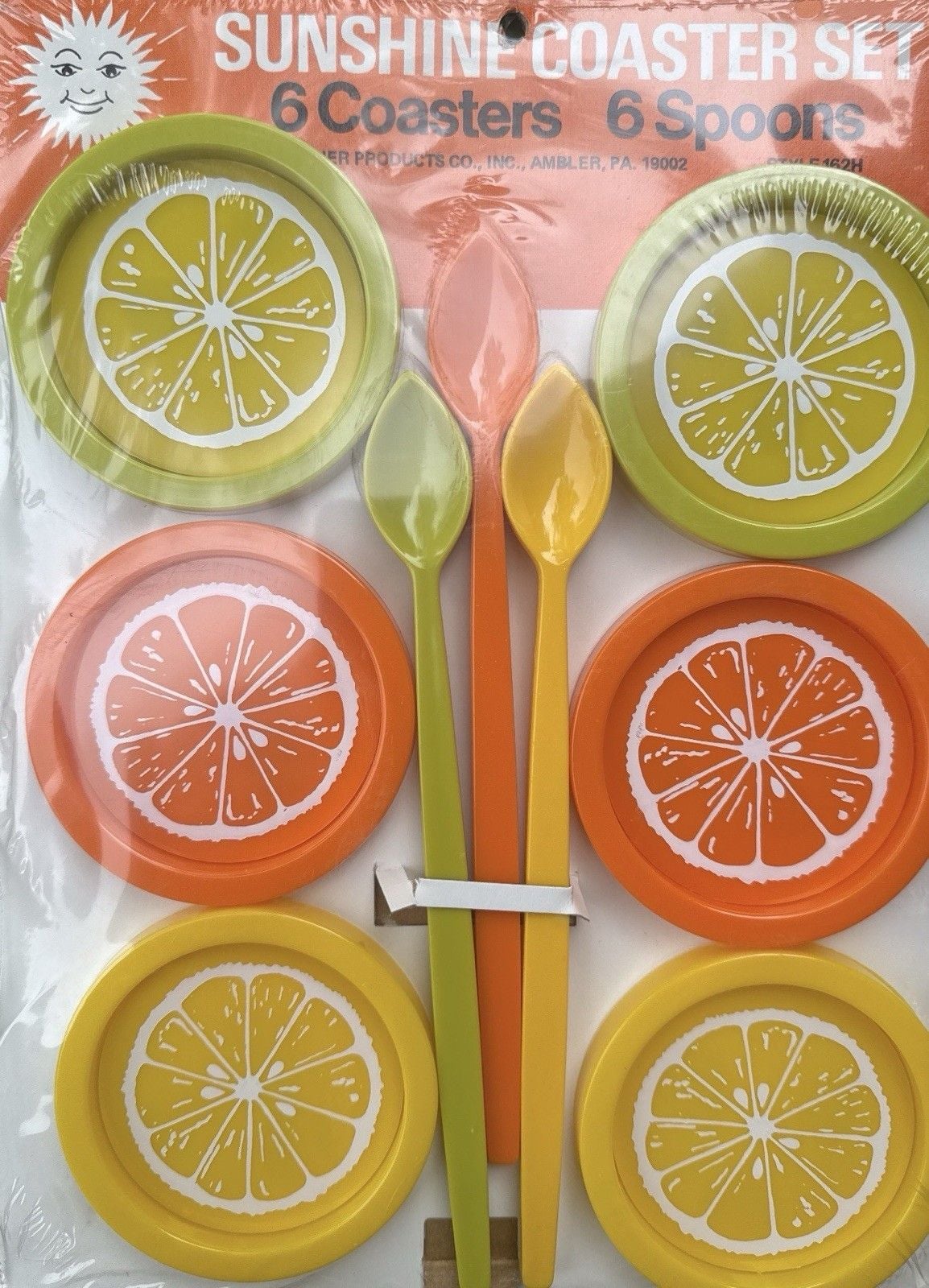 Retro 1970s 12 Pc Coaster Set Sunshine Summertime Citrus Florida Gift Lake 6