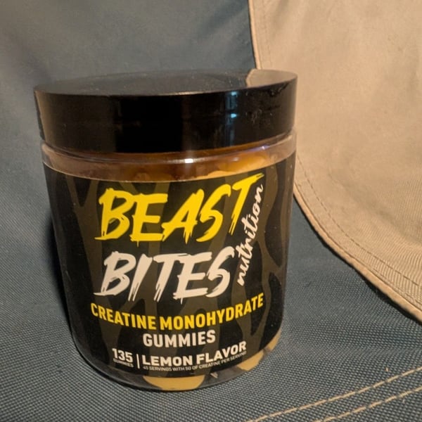 Beast Bites Creatine Monohydrate Gummies Lemon 135 Count 5g Sugar Free Exp 1/28