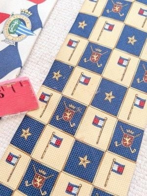 Lot of 2 Vintage 90s Men's Silk Ties Nautica Yacht Squadron Tommy Hilfiger Golf 6