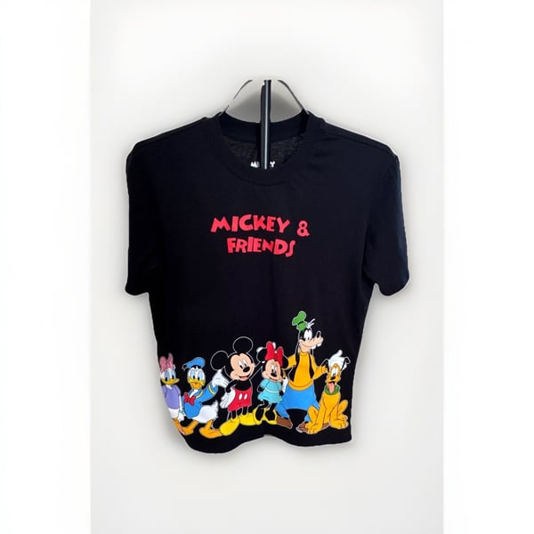 Disney Mickey & Friends Black Graphic Crewneck Short Sleeve Tee Kids M (8-10)
