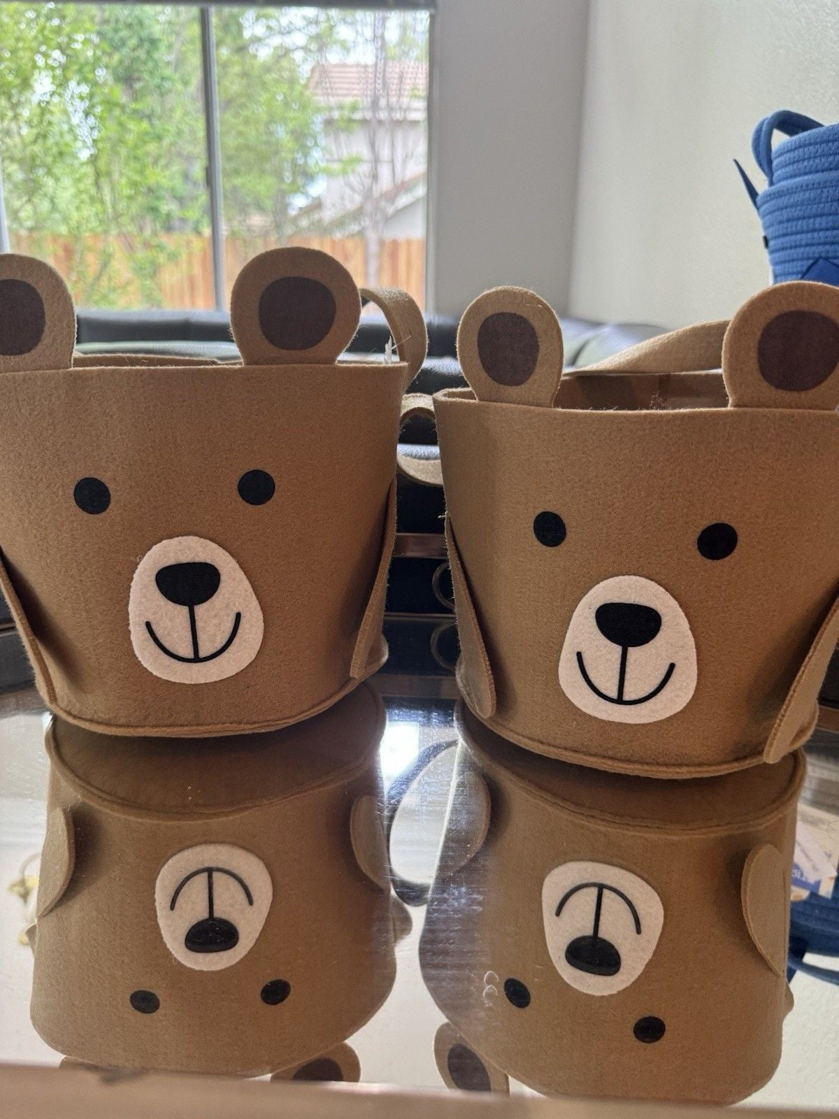Two Spritz Brown Bear Unisex Baskets or Nursery Felt Bin Set Bears Theme 1