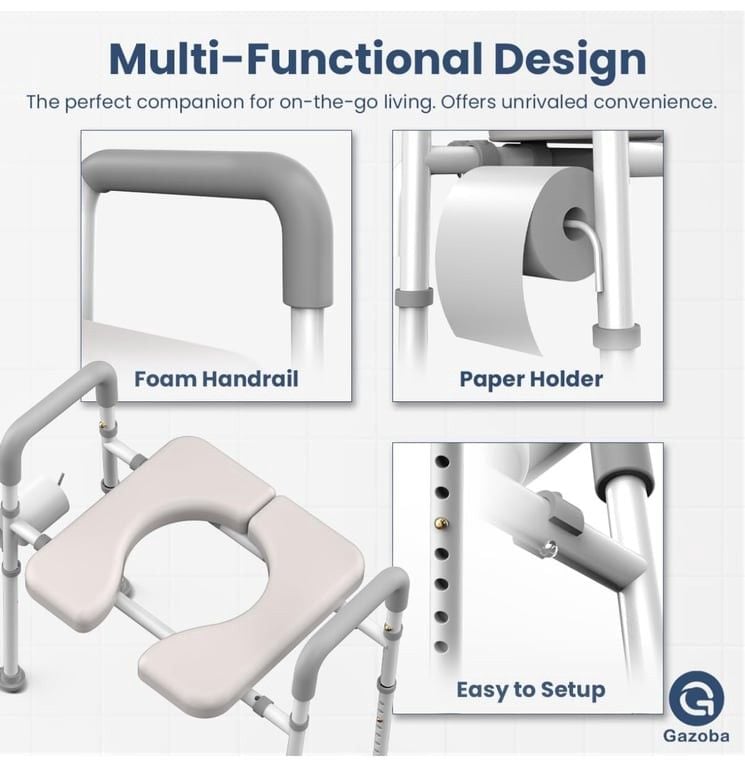 Raised Toilet Seat with Handles - Adjustable Elevated Toilet Seat Riser, 400 lbs Toilet Seat Riser for Seniors, Handicap and Disabled, Fit Any Toilet 4