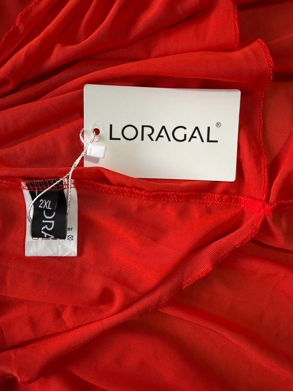 LORAGAL Red Solid One Shoulder Sleeveless Maxi Dress Womens Plus 2XL Long 4