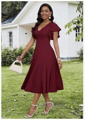 Dokotoo Women's V Neck Elegant Party Dress/SIZE XL 2