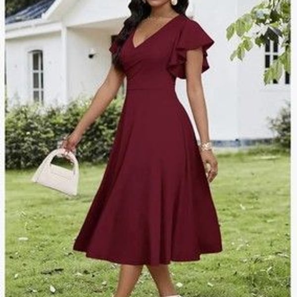 Dokotoo Women's V Neck Elegant Party Dress/SIZE XL
