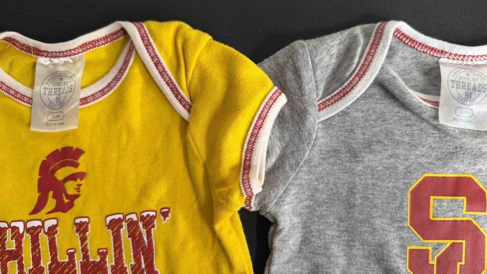 Rivalry Threads USC Trojans 2pc Baby Bodysuit Set 3-6M Yellow Gray 3