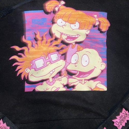 Rugrats Nickelodeon Black and Pink Hoodie Size S 6