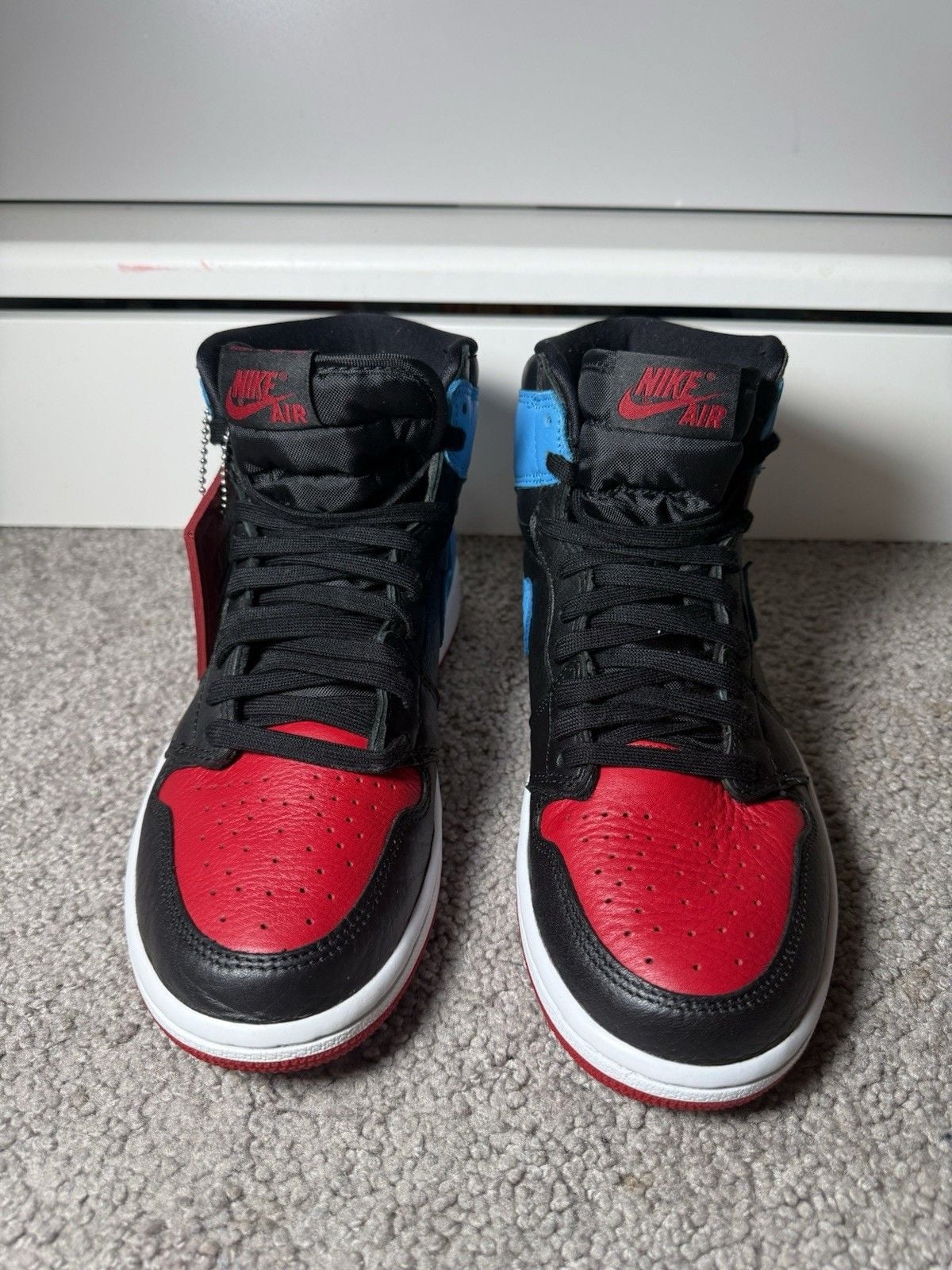 Nike Air Jordan 1 High Top Leather Colorblock Unisex Kids Sneakers 3.5Y 3