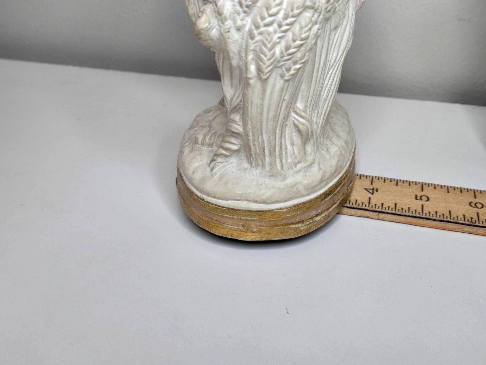 Vintage BORGHESE Niepolds ~ Chalk Putti Bookends ~ Cherubs Harvesting Wheat 16