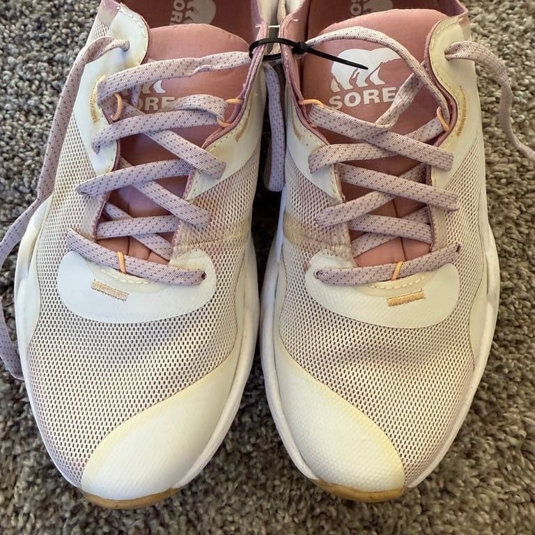 Sorel KINETIC RNEGD FLOAT Sneakers CHALK / ERASER PINK Women Size 7 Golf 4