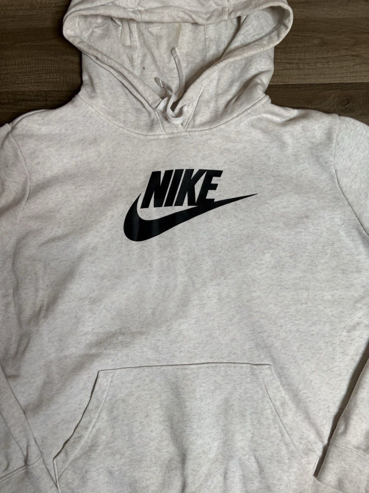 Nike Club Fleece Graphic Pullover Hoodie Light Bone Women’s Size XL 3
