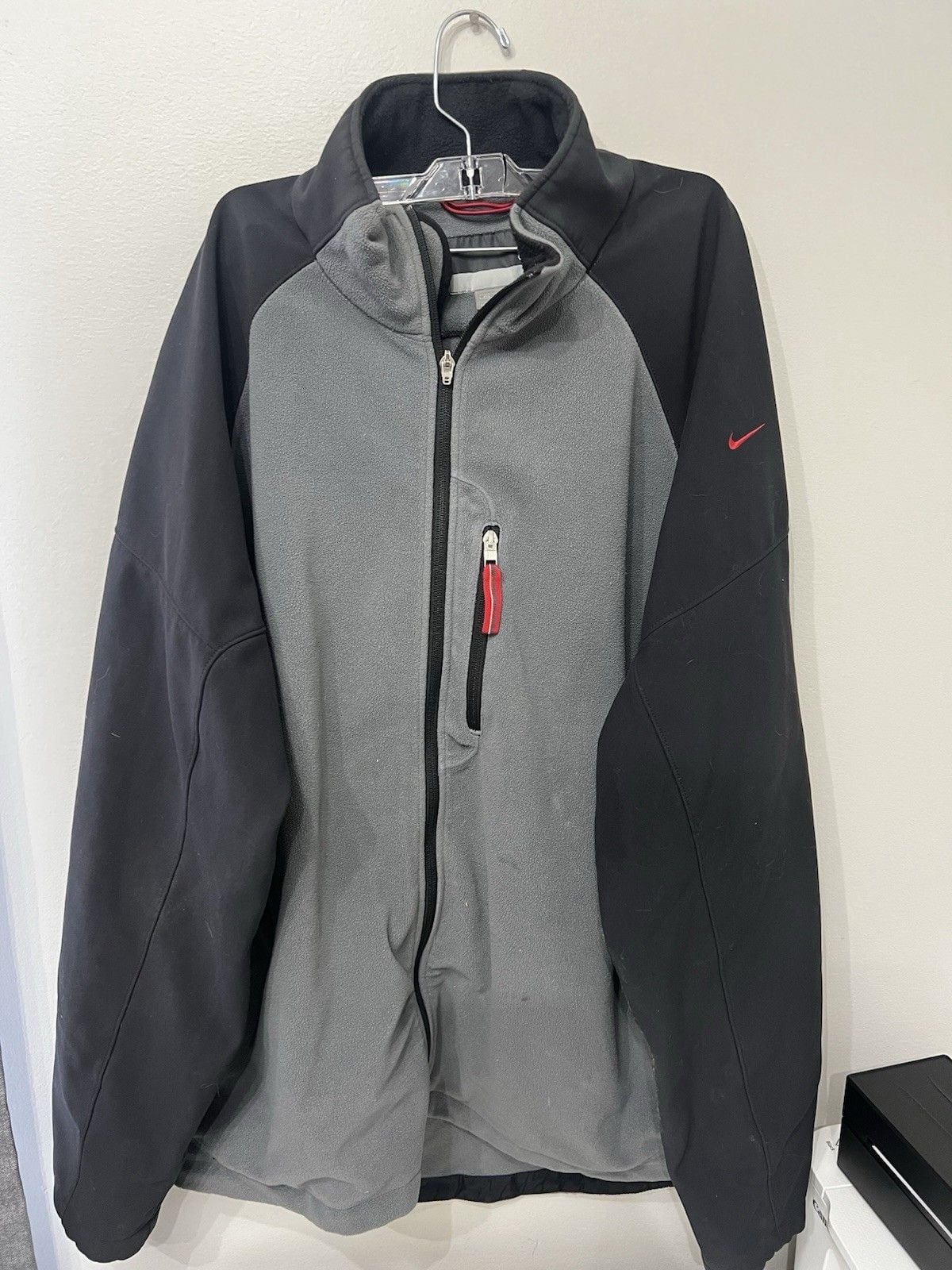 Vintage 2000s Y2K Nike Gray Fleece Full Zip Jacket XXL 2