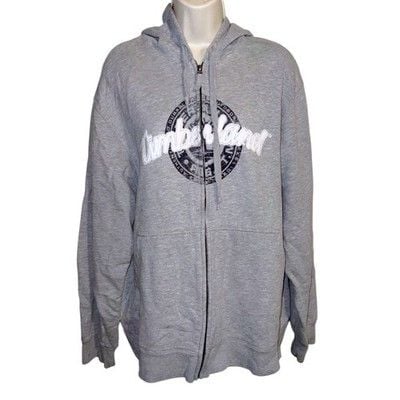 Timberland Full Zip Hoodie MensXL Gray Graphic Logo Sweatshirt Gorpcore Workwear 2
