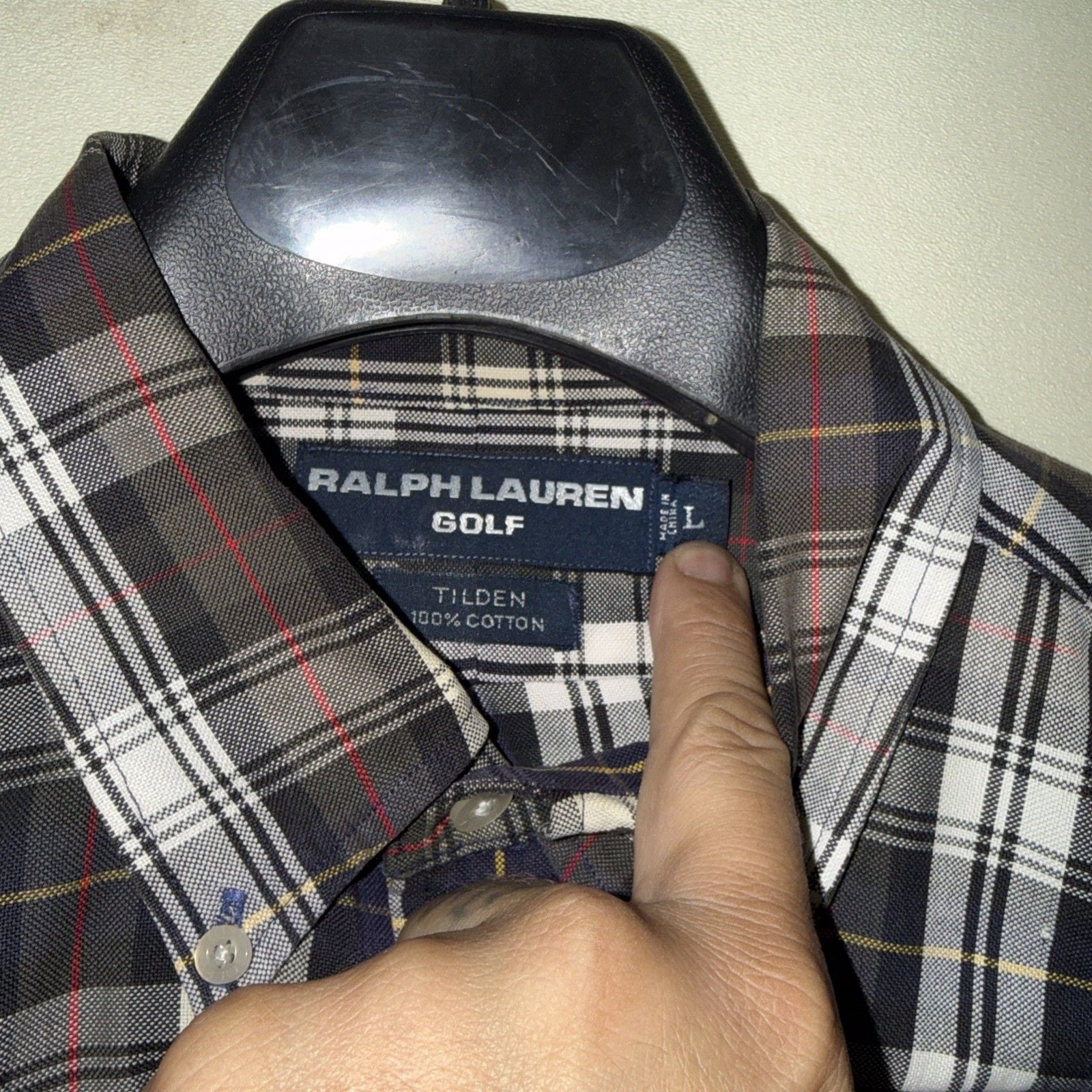 POLO RALPH LAUREN Shirt | Long Sleeve Blue RED YELLOW WHITE PL AID Stripe | L 4