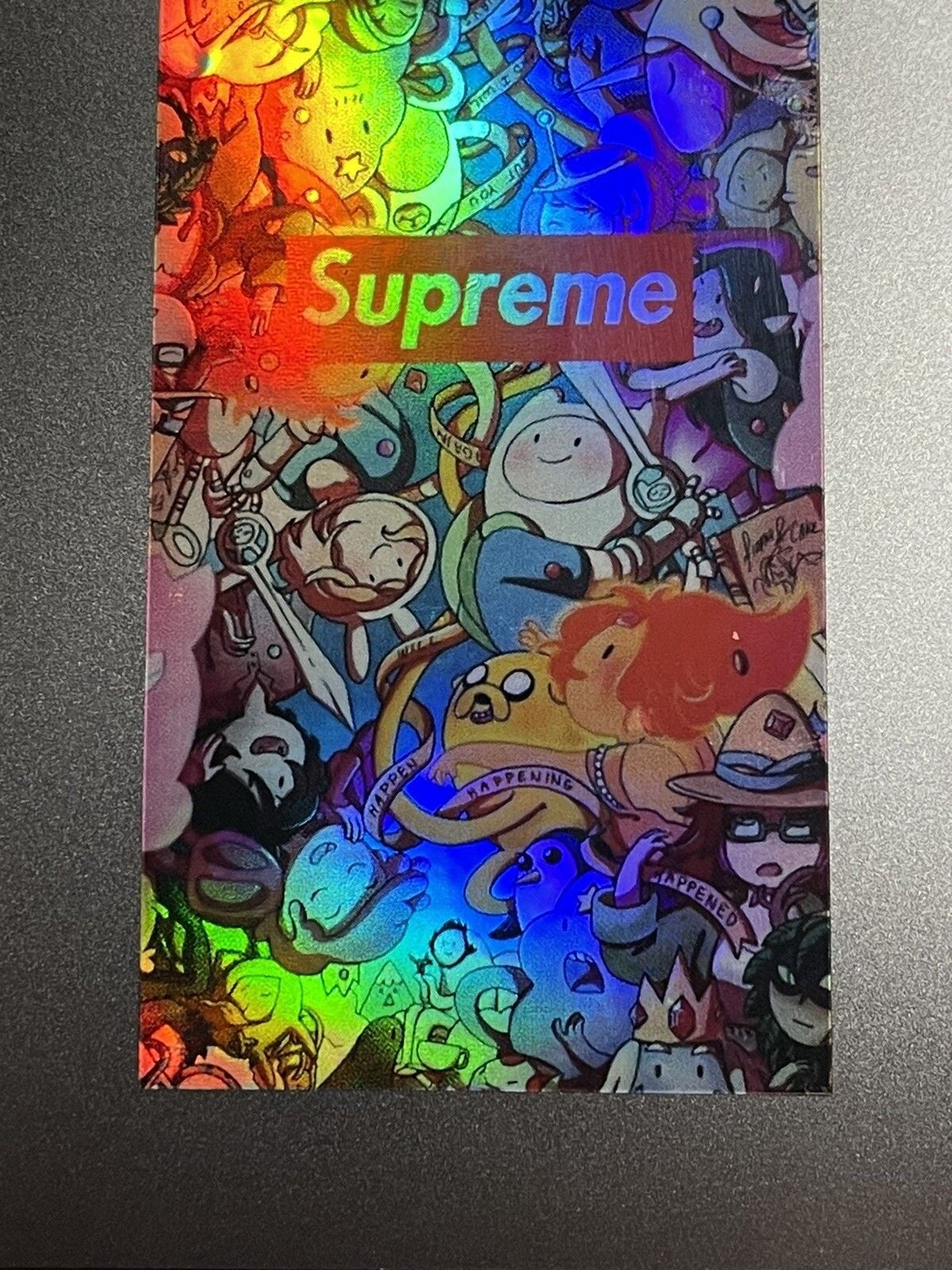 Supreme Vinyl Sticker Adventure Time Holographic 1.7x3" Punk Rock Car Skater 1