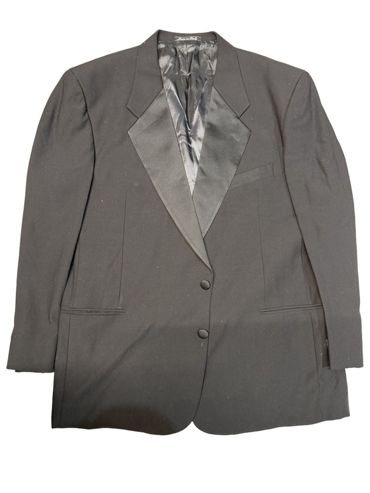 Valentino Uomo Made in Italy Men’s Black Tuxedo Jacket Satin Peak Lapel Vintage 2