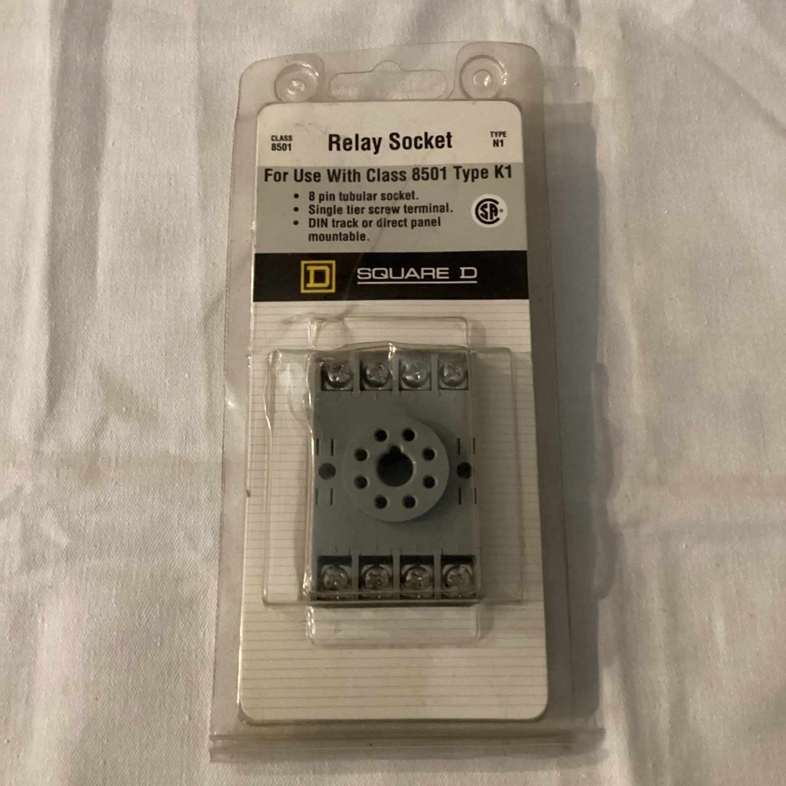 Square D 8-pin DIN or surface relay socket base 8501NR51 - NEW 1