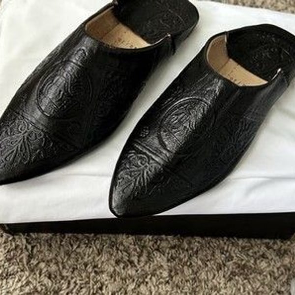 Moroccan Babouche Slippers (Also Called Balgha) Size 8
