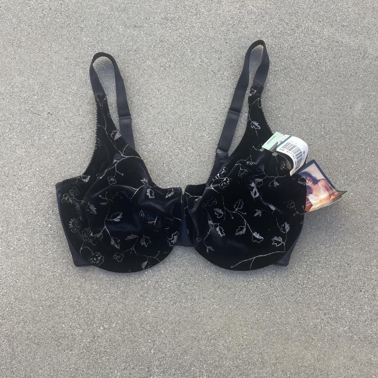 deadstock vtg black velvet bra 5