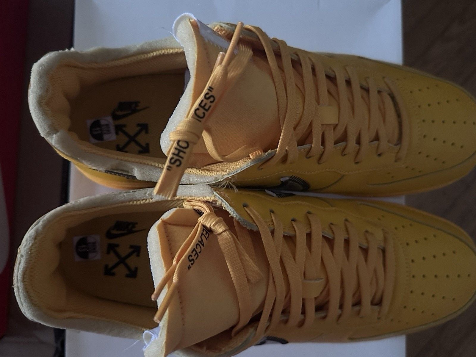 SIZE 13🌟Off-White Nike Air Force 1 ICA UNIVERSITY GOLD grail LIKE NEW 5