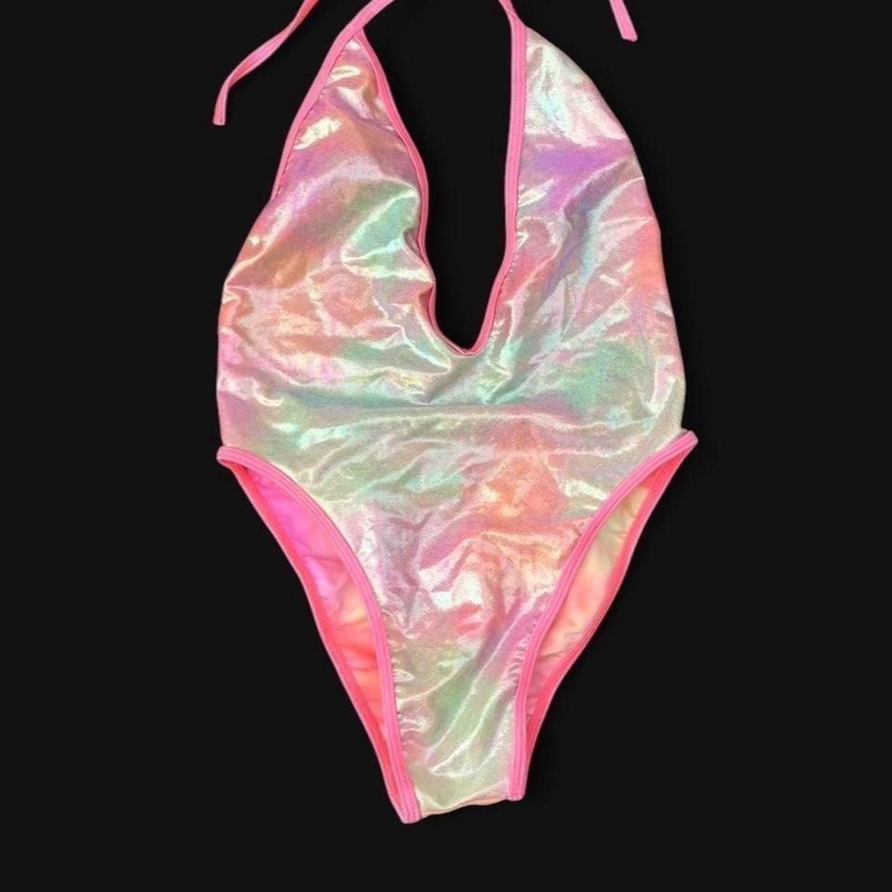 Iridescent mermaid one piece swimsuit 2