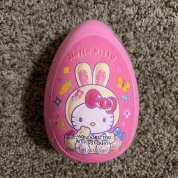 HELLO KITTY PINK EASTER EGG FILLED WITH CANDY & STICKERS BB 8/2027