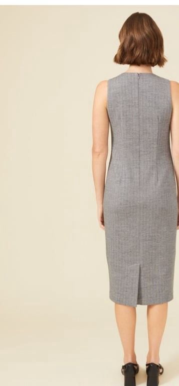 NWT J. McLaughlin Murphy Dress Grey Pinstripe Size 4 Wool Career Office $238 13