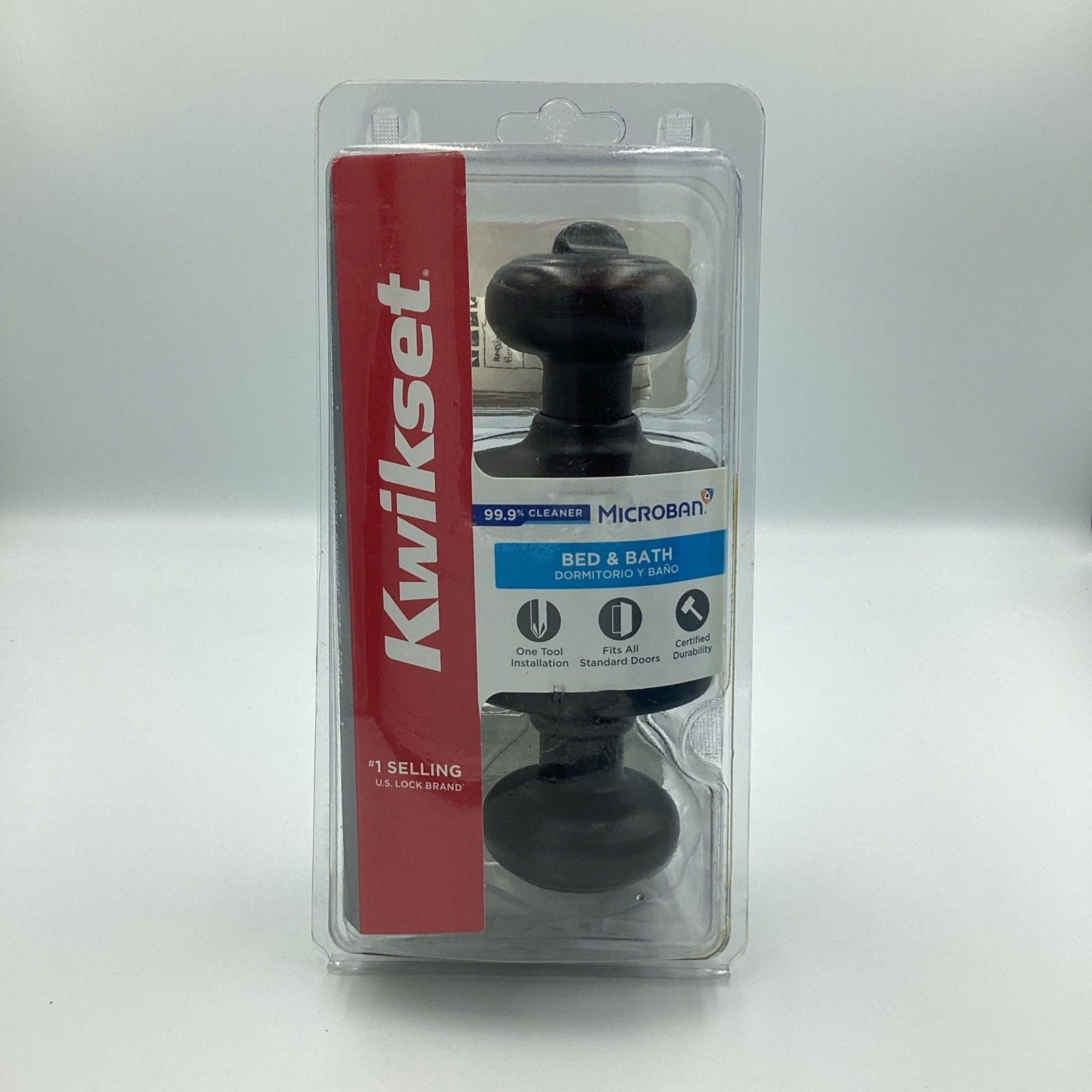 Kwikset Cove Privacy Door Knob w/ Lock, Venetian Bronze, Microban Technology NEW 1