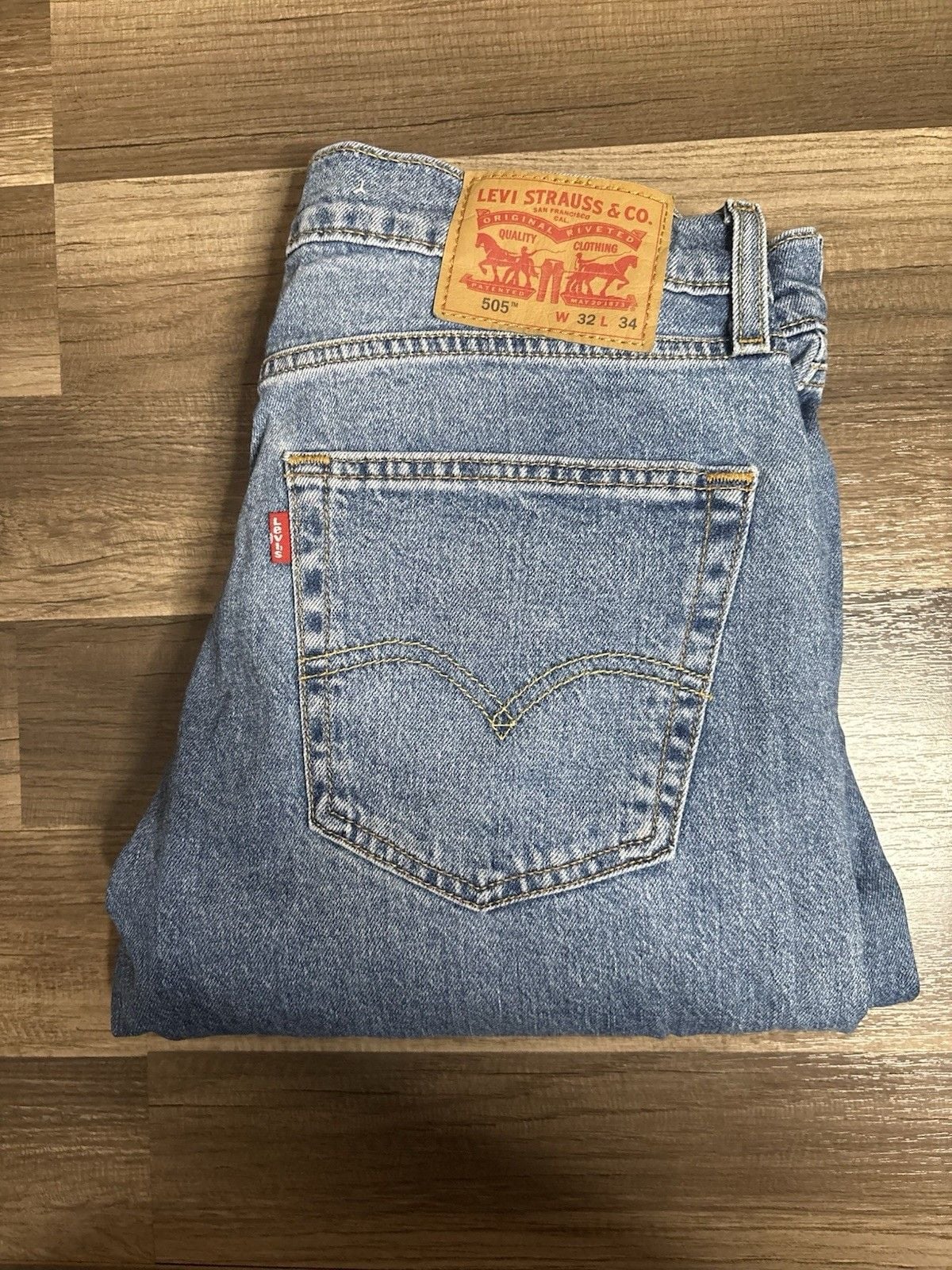 Levi's 505 Regular Fit Jeans Size 32x34 BlueDenim Straight Leg 2