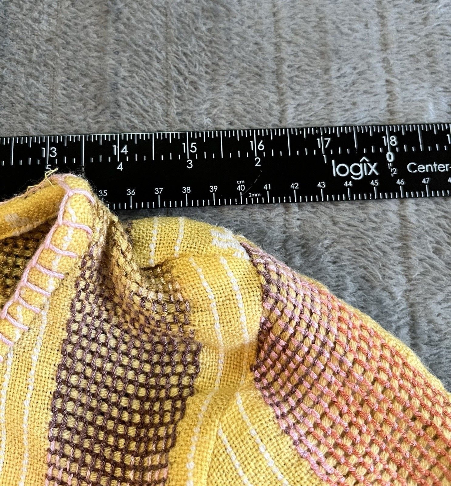 Women’s Angie Yellow Crochet Embroidered V-Neck Tunic Top 3/4 Sleeves Sz Large 10