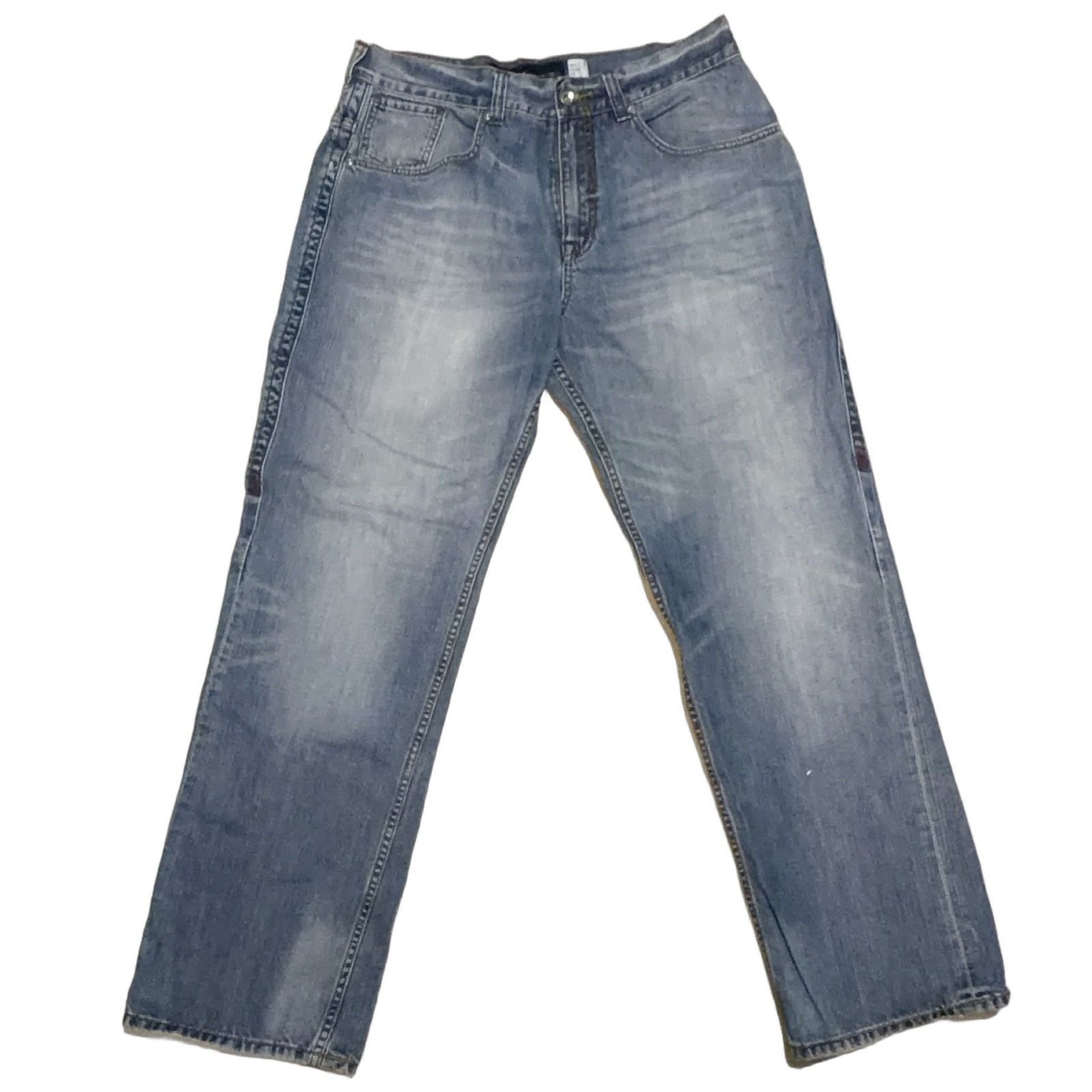 Rocawear Men's Regular Fit Jeans Blue Denim Hip Hop Cotton Pockets Size Regular 2