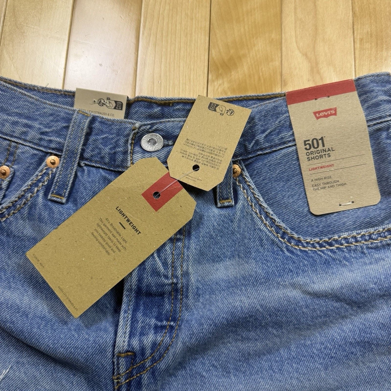 Levi's 501 High Rise Cutoff Denim Shorts W27 Distressed Raw Hem NWT Y2K 12