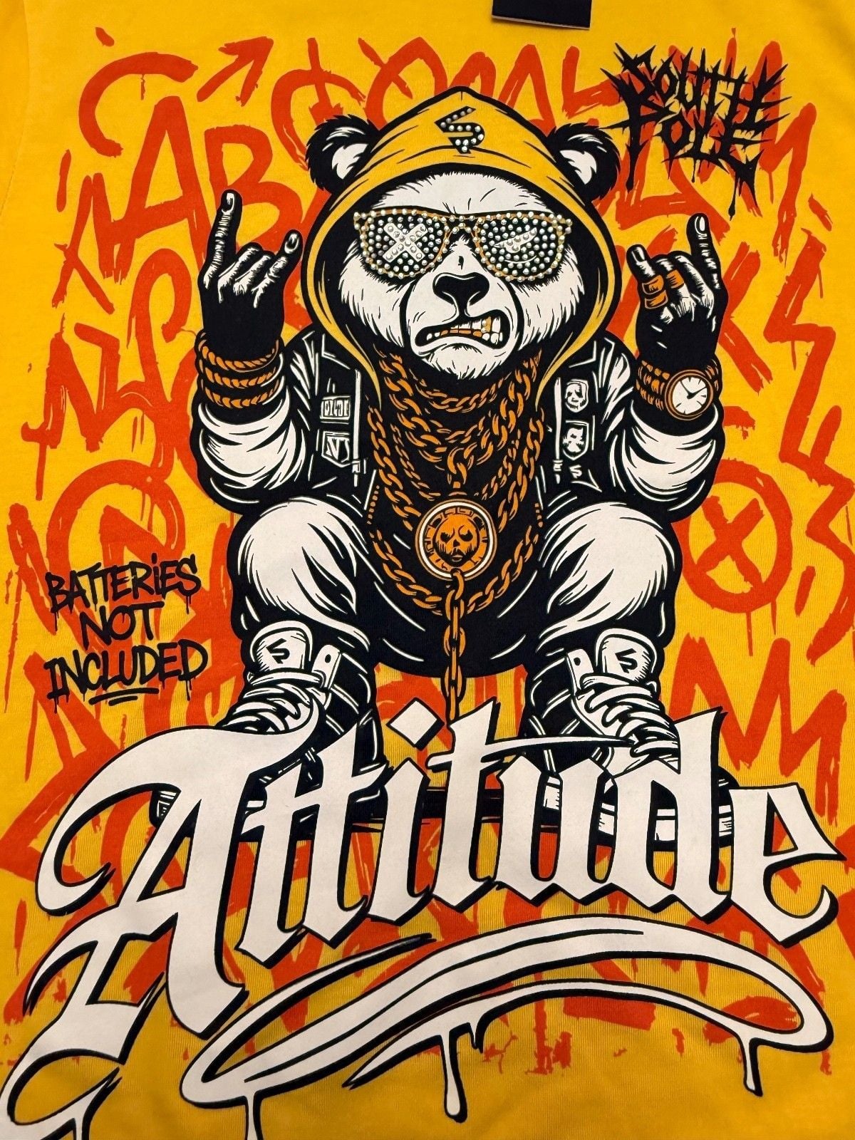 Southpole Yellow Graphic Attitude Panda T-Shirt 5