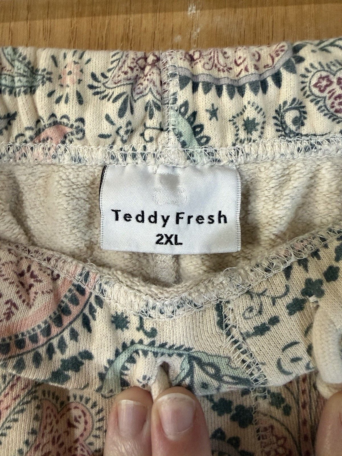 Teddy Fresh Women's 2XL Plus Paisley Fleece Jogger Pants Drawstring Pockets 4