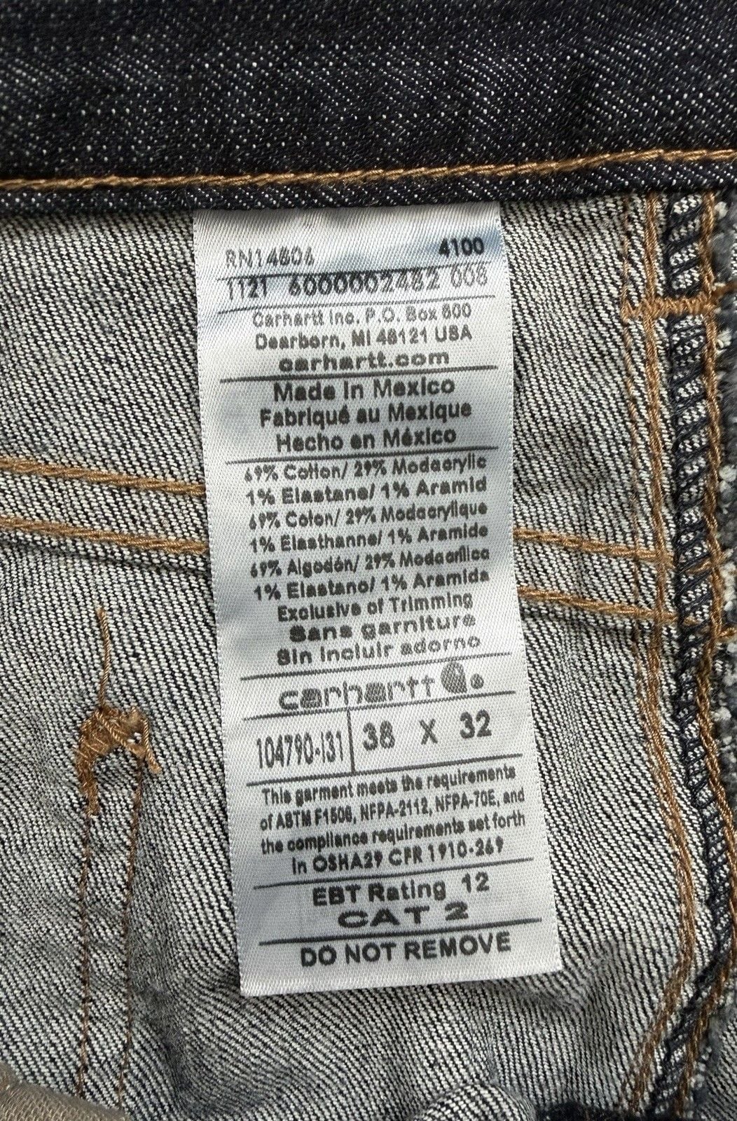 Carhartt FR Jeans NWT 38x32 Flame Resistant Relaxed Fit 104790-131 CAT 2 9