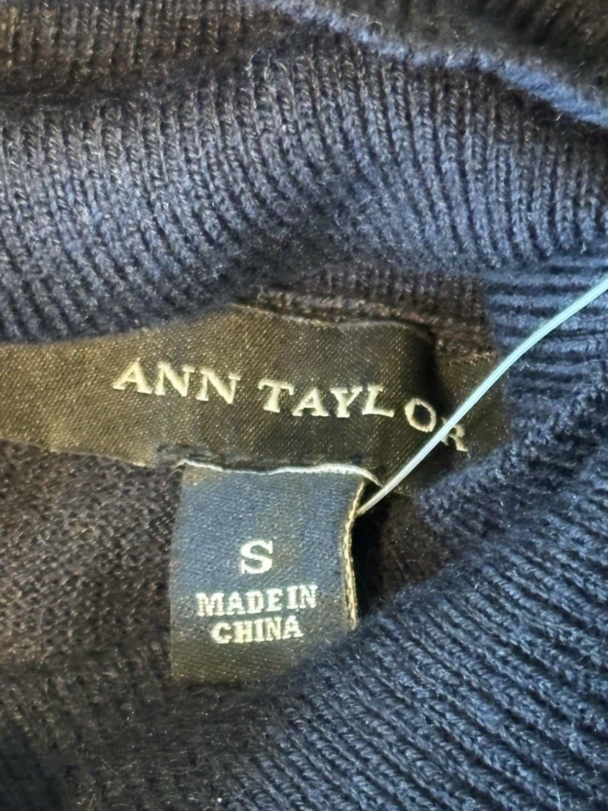 Ann Taylor Factory Women's Black White Color block Turtleneck Pullover Small 4