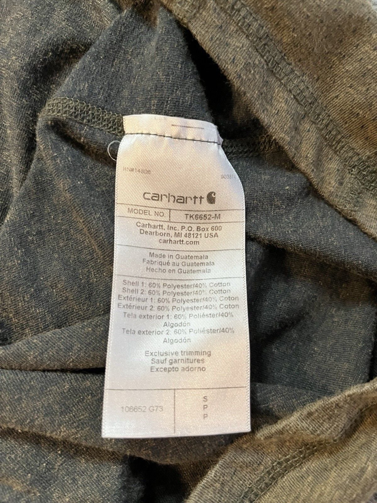 Men’s Carhartt Force Relaxed Fit Pocket T-Shirt Size Small Green Heather 8